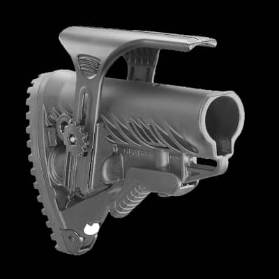 FAB Defense GLR16 Collapsible Buttstock With Cheekriser Black