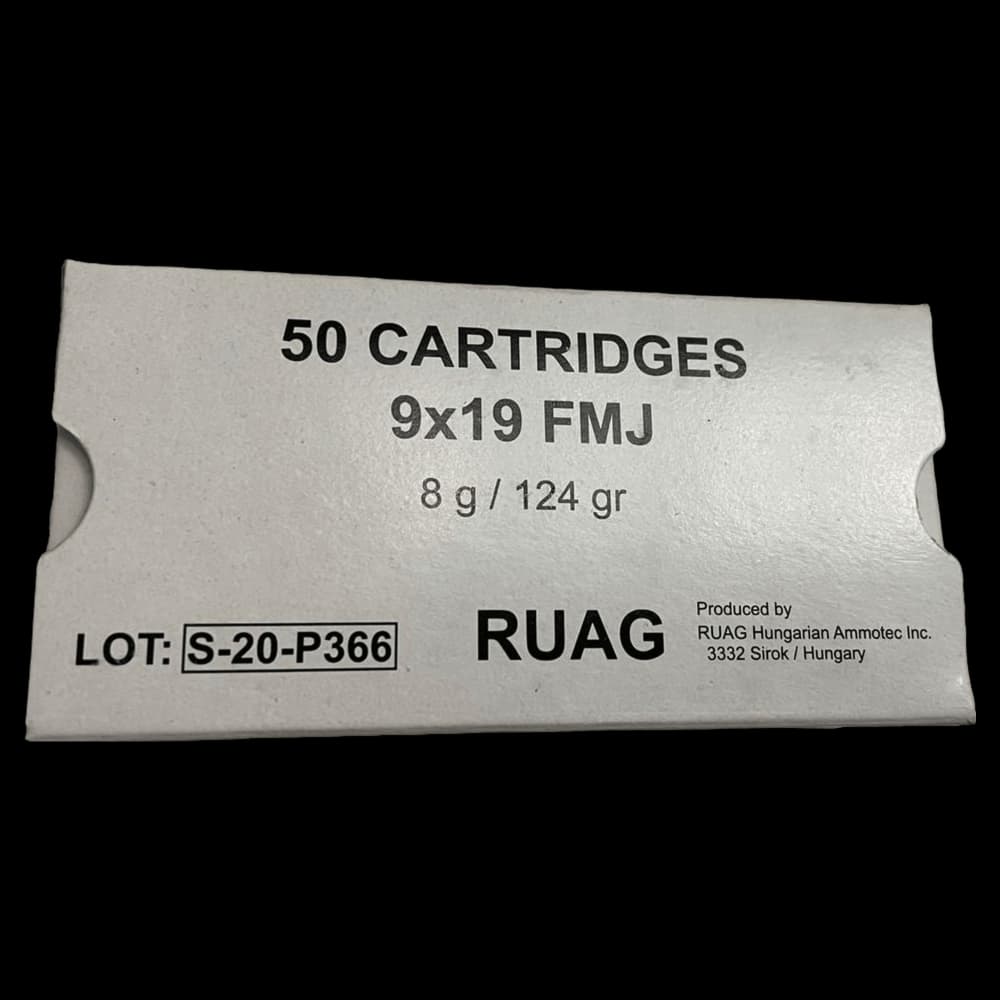 Product Image of Ruag 9 mm Luger 124gr FMJ Ammunition