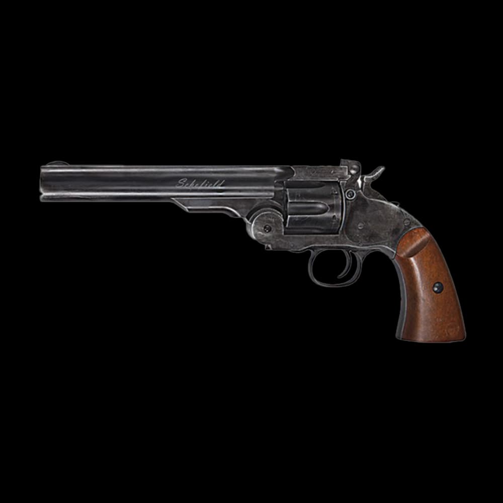 Product Image of ASG Schofield Air Pistol Aged Black & Wood .177 Pellet