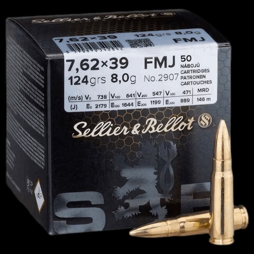 Product Image of S&B 7.62X39 FMJ 124gr