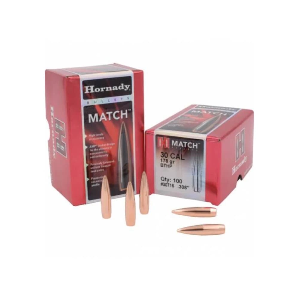 Product Image of Hornady 30 Cal 178Gr ELD Match Bullets (100)