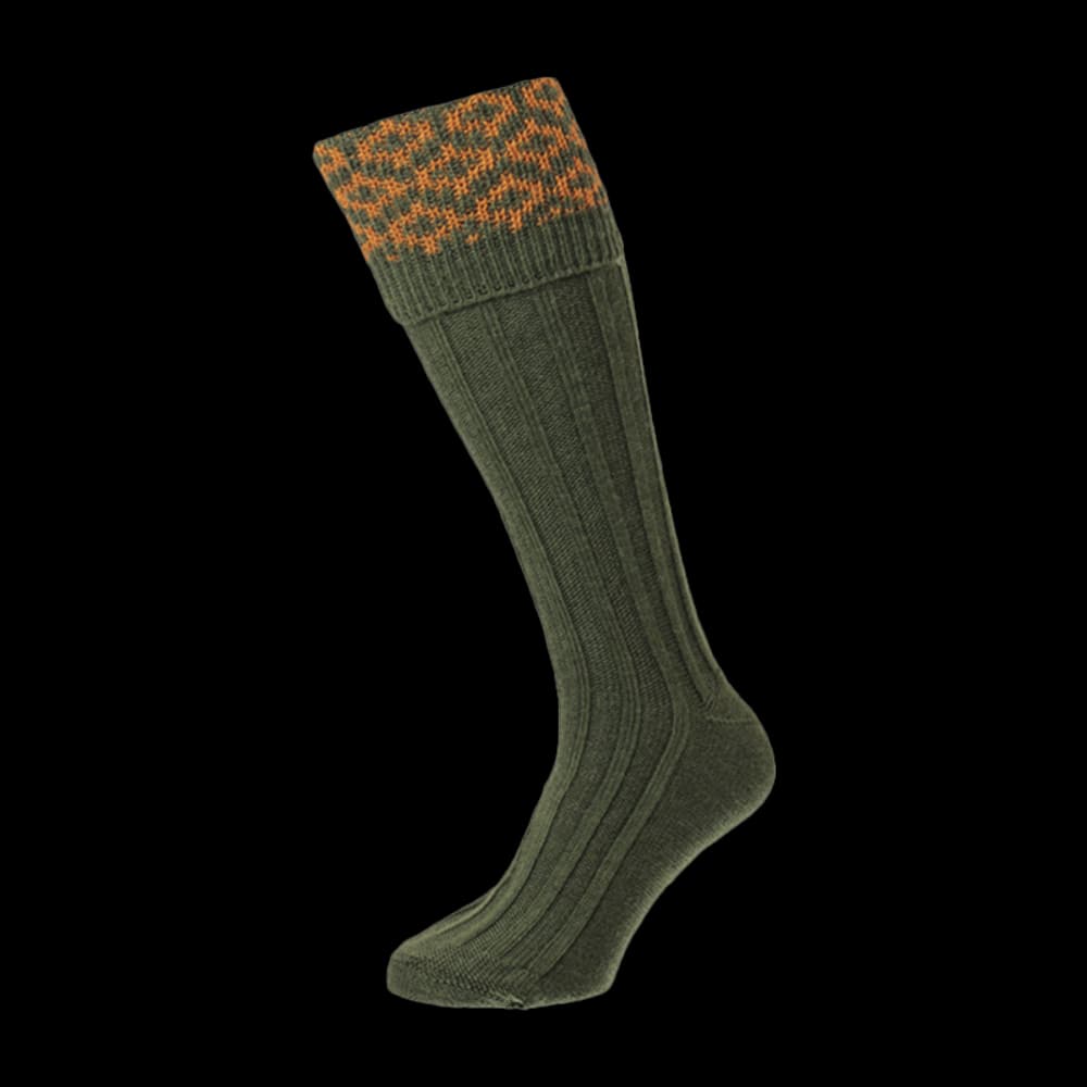 Product Image of Patterened Top Shooting Socks Olive