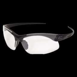 Image of Sharp Edge Thin Temple Soft Touch Black/Clear Shooting Glasses