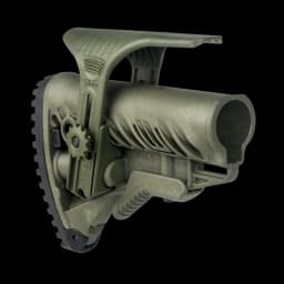 Image of FAB Defense GLR16 Collapsible Buttstock With Cheekriser Green