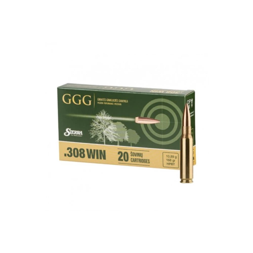 Product Image of GGG 308 FMJ 168gr Match Ammunition