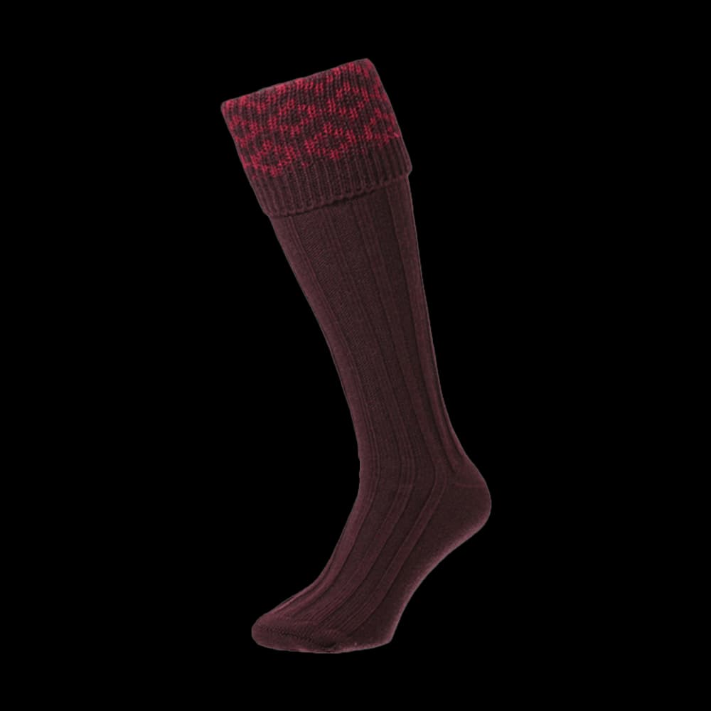 Product Image of Patterened Top Shooting Socks Maroon