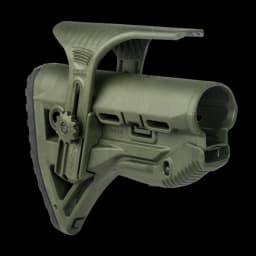 Image of FAB Defense GL Shock Collapsible AR15 Buttstock With Cheekriser Green