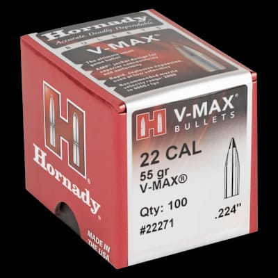 Buy Hornady V-Max .224 55Gr Bullets (100) at Shooting Supplies