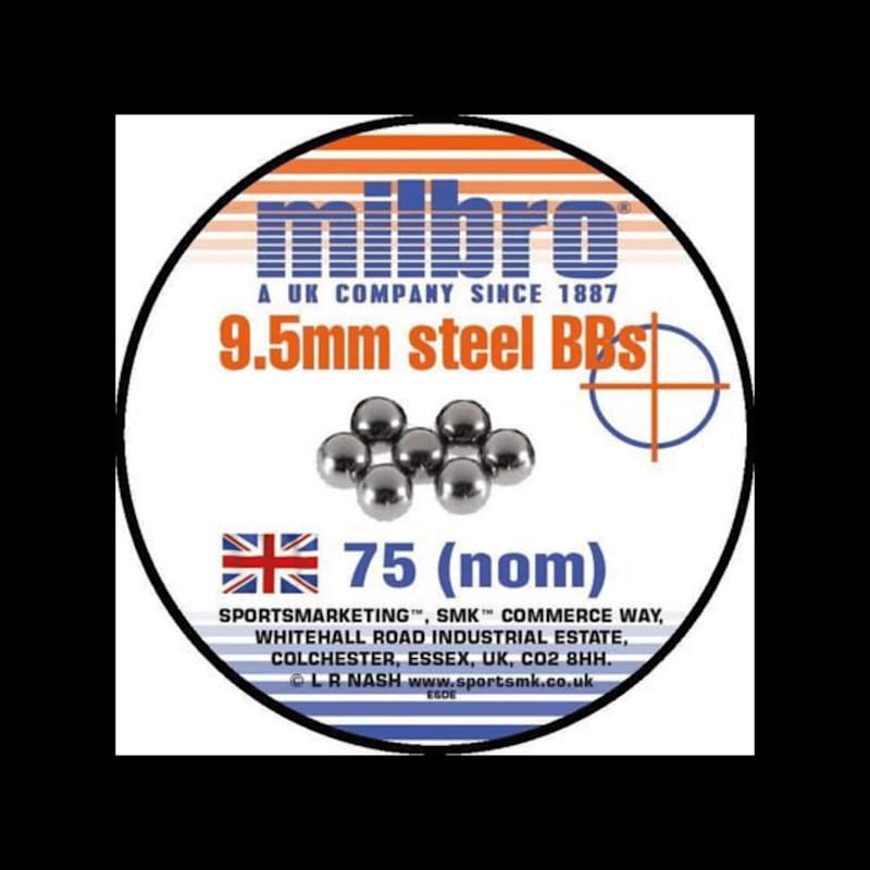 Buy Milbro 9.5 mm Steel Slingshot BB (Bag of 75) at Shooting Supplies