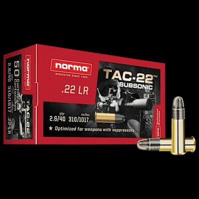 Buy Norma Tac-22 Subsonic 22LR 40gr Ammo at Shooting Supplies