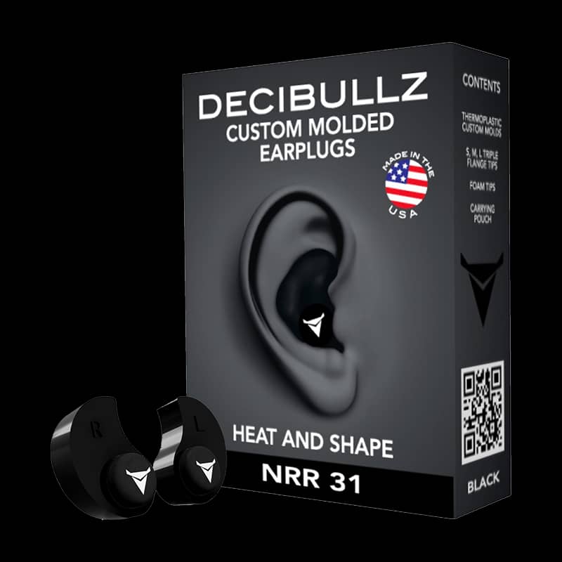 Decibullz Custom Moulded Reusable Ear Plugs Black - Image 1