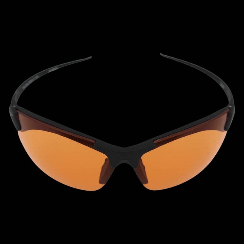 Edge Sharp Edge Shooting Glasses, Tiger Eye, Thin Temple, Black Frame - Image 1