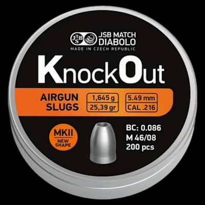 JSB Knockout Slugs MKII .22cal .216 25.39Gr 5.49 mm (200)