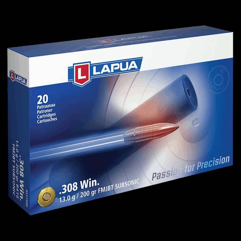 Lapua .308 Cal Subsonic BT 200gr FMJ Ammo - Image 1