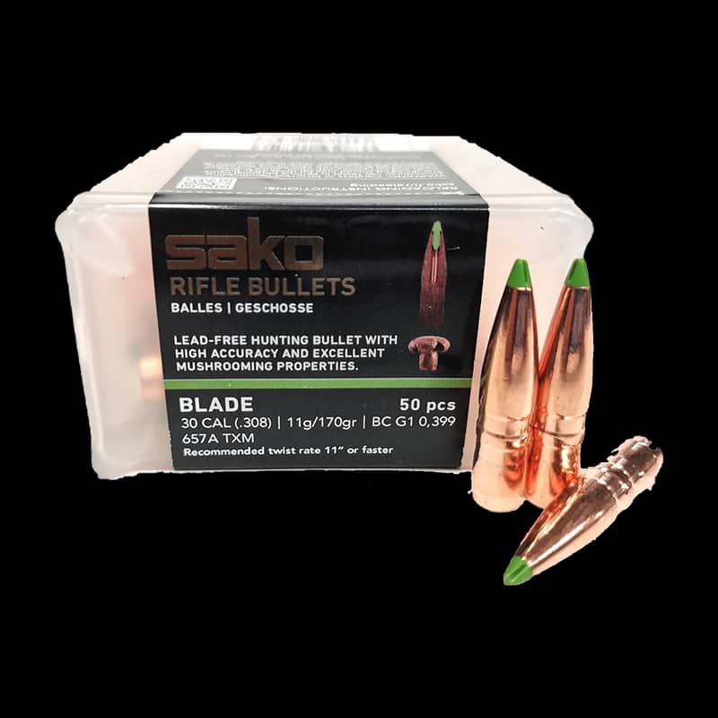 Sako Blade 30 Cal Bullets TXM 170Gr Lead Free (50) - Image 1