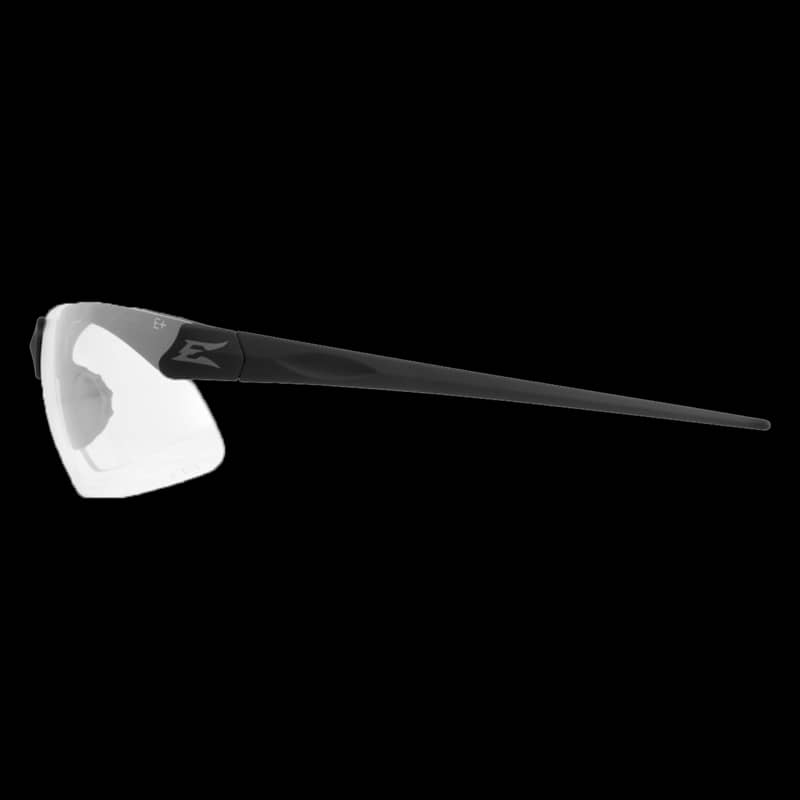 Sharp Edge Thin Temple Soft Touch Black/Clear Shooting Glasses - Image 2